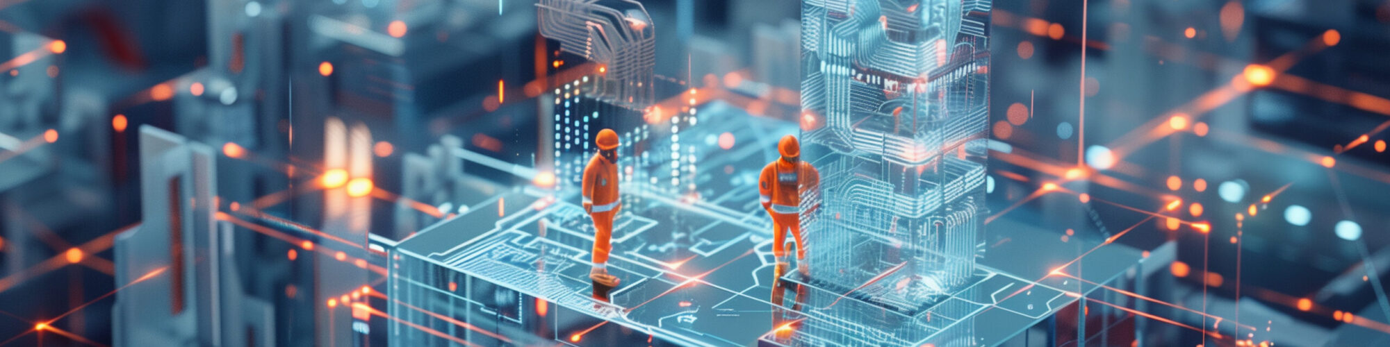 Engineer working on Visualization of Urban planning architecture cityscape model digital infrastructure featuring detailed skyscrapers and transportation routes with high technology innovation.